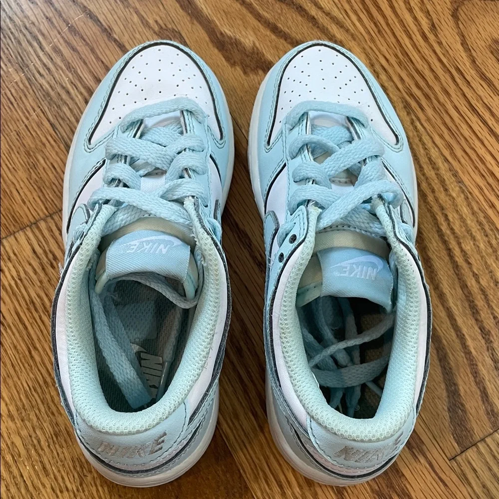 Kid’s Nike Dunk Low White/Glacier Blue Sneakers/Shoes. Size 12C.